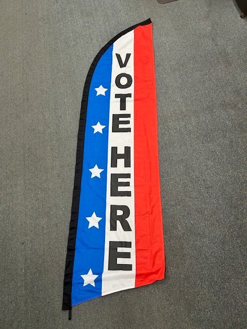 FEATHER FLAG « VOTE HERE » 7FT SINGLE SIDED* FLAG ONLY*