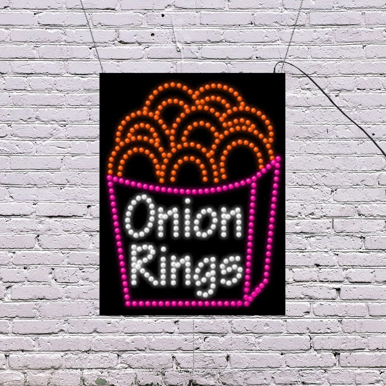 LED Onion Rings Sign | Light Up Sign | 26&Prime;H x 20&Prime;W x 2&Prime;D
