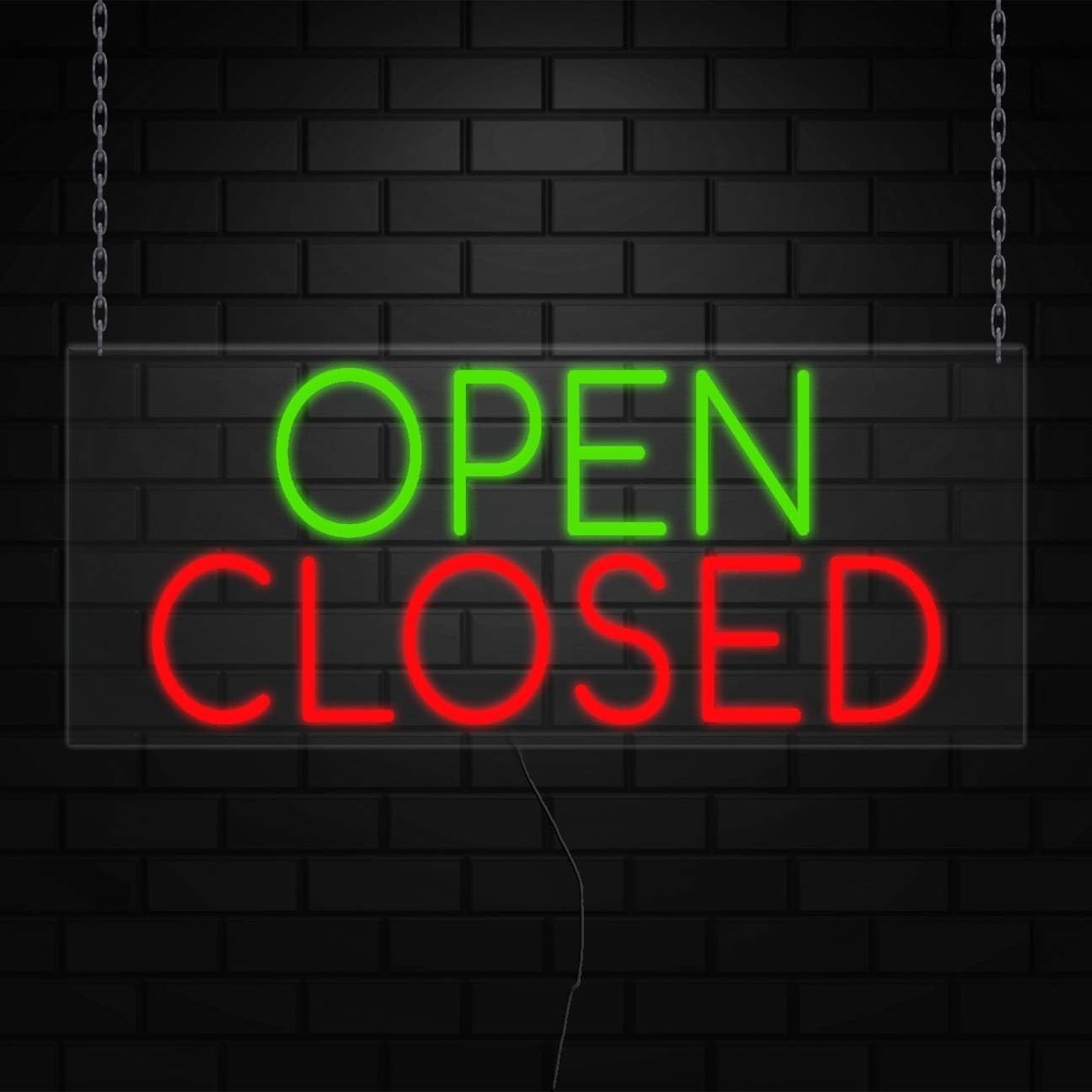 Open Closed Sign for Business Displays | LED Flex Neon | 32&Prime;W x 13&Prime;H x 1&Prime;D