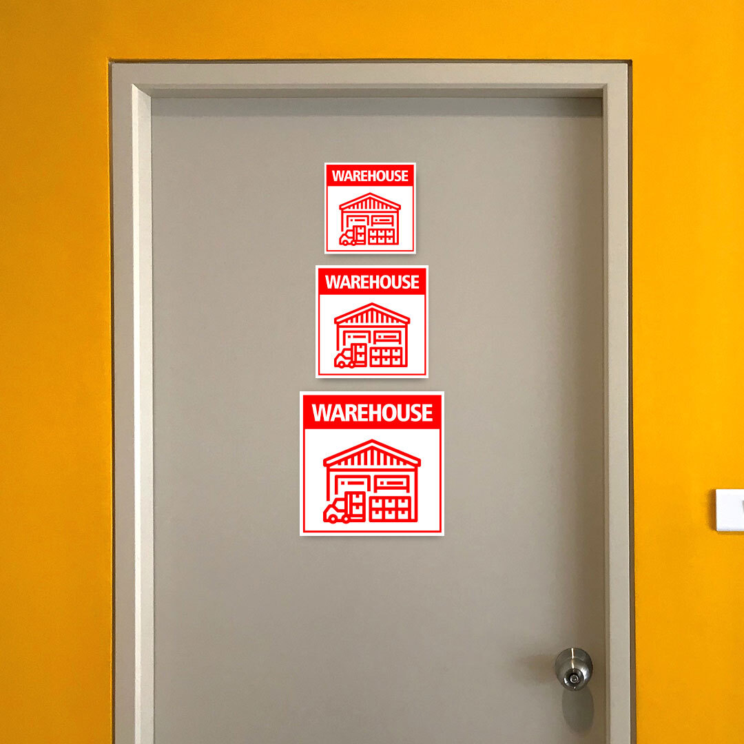 Square Plus Warehouse Wall or Door Sign | Health & Safety Warehouse Business