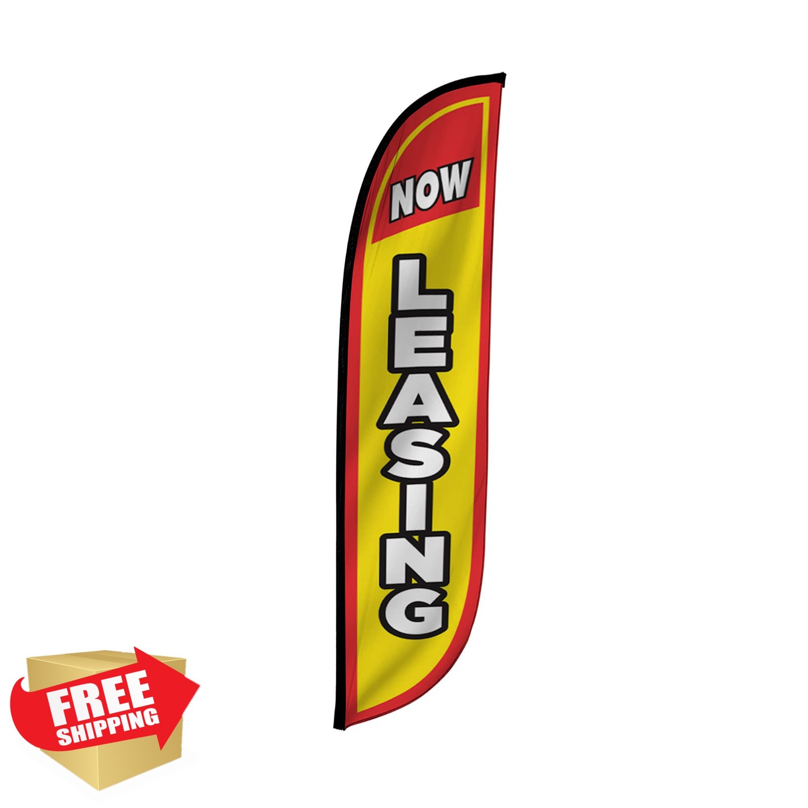 LookOurWay Feather Flag Now Leasing Yellow Red