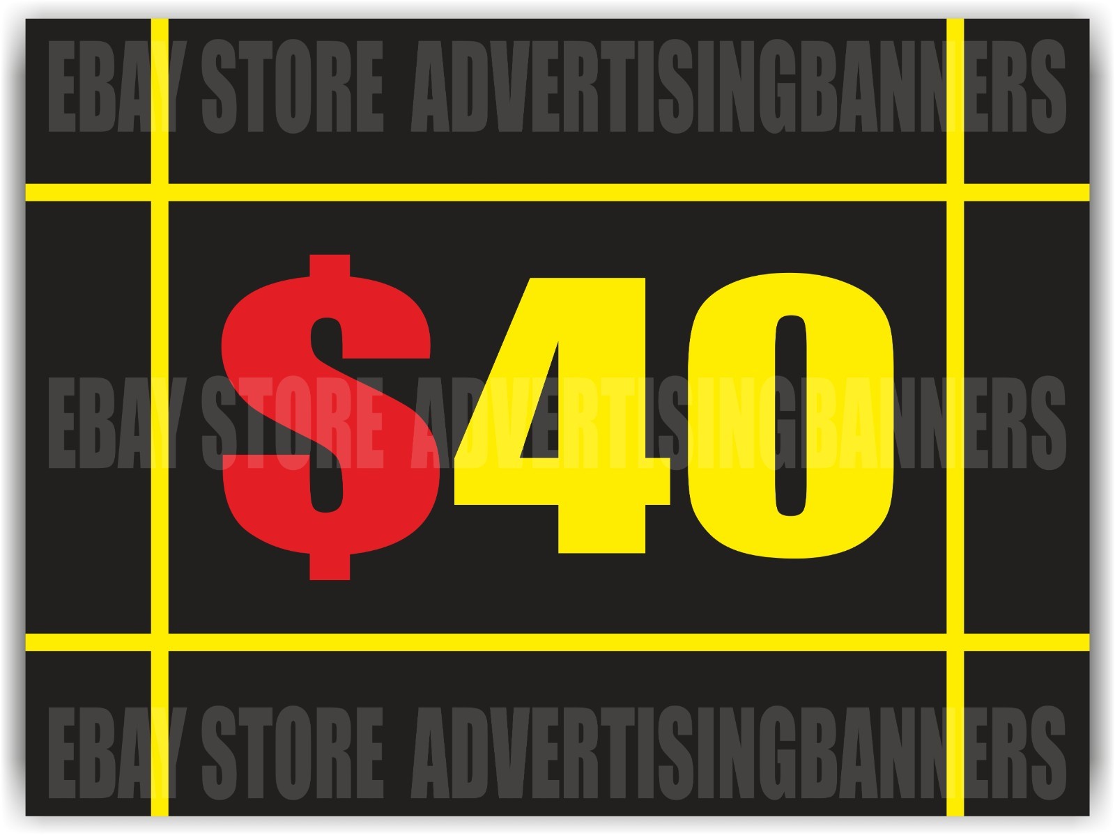 $40 Yard Sign with H-Stakes Lawn Sign SALE Discount Clearance Fixed Price Shop