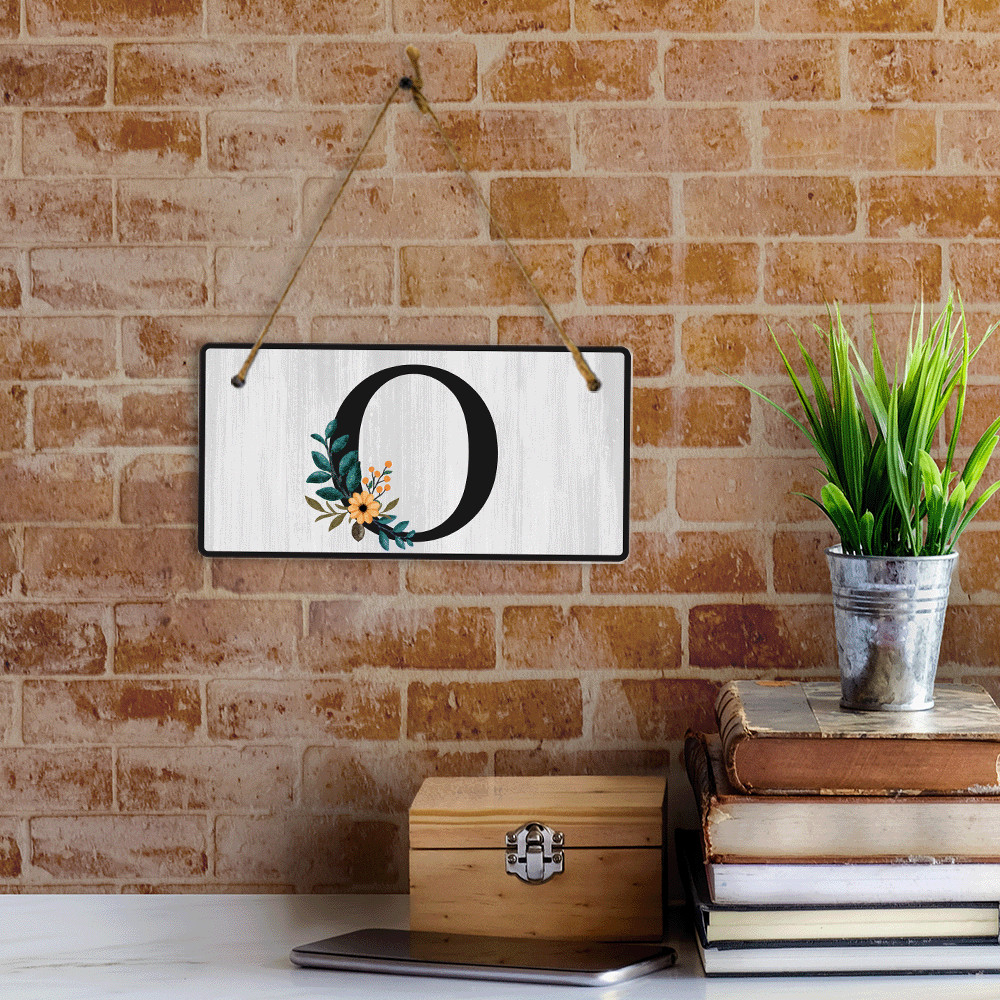 O Flower Decor 5×10 Hanging Wall or Door Sign | Alphabet Letter Room Decoration