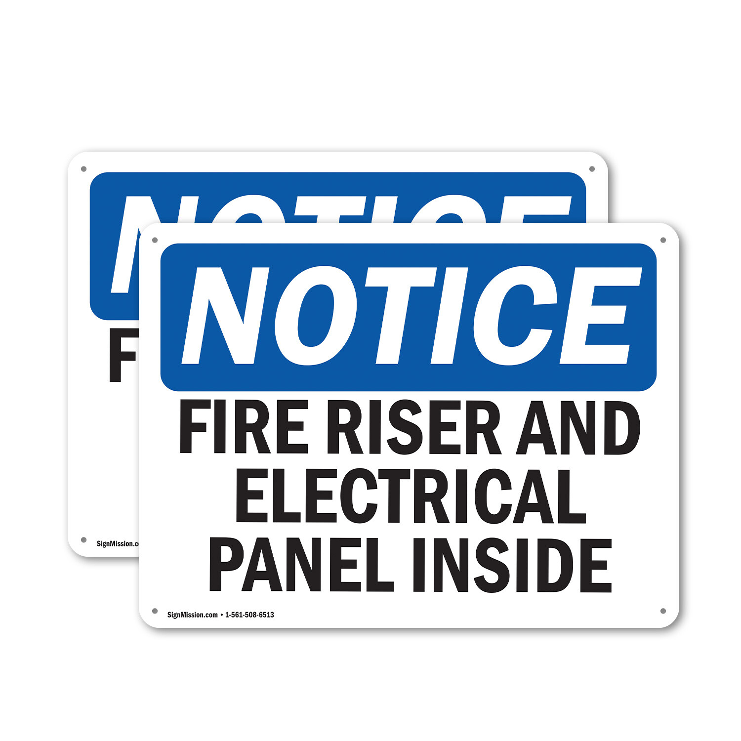 (2 Pack) Fire Riser And Electrical Panel Inside OSHA Notice Sign Decal Metal