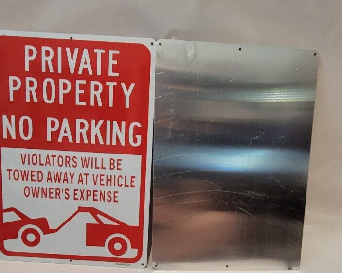 Private Property No Parking Tow Away Aluminum Metal Sign Pack of 2