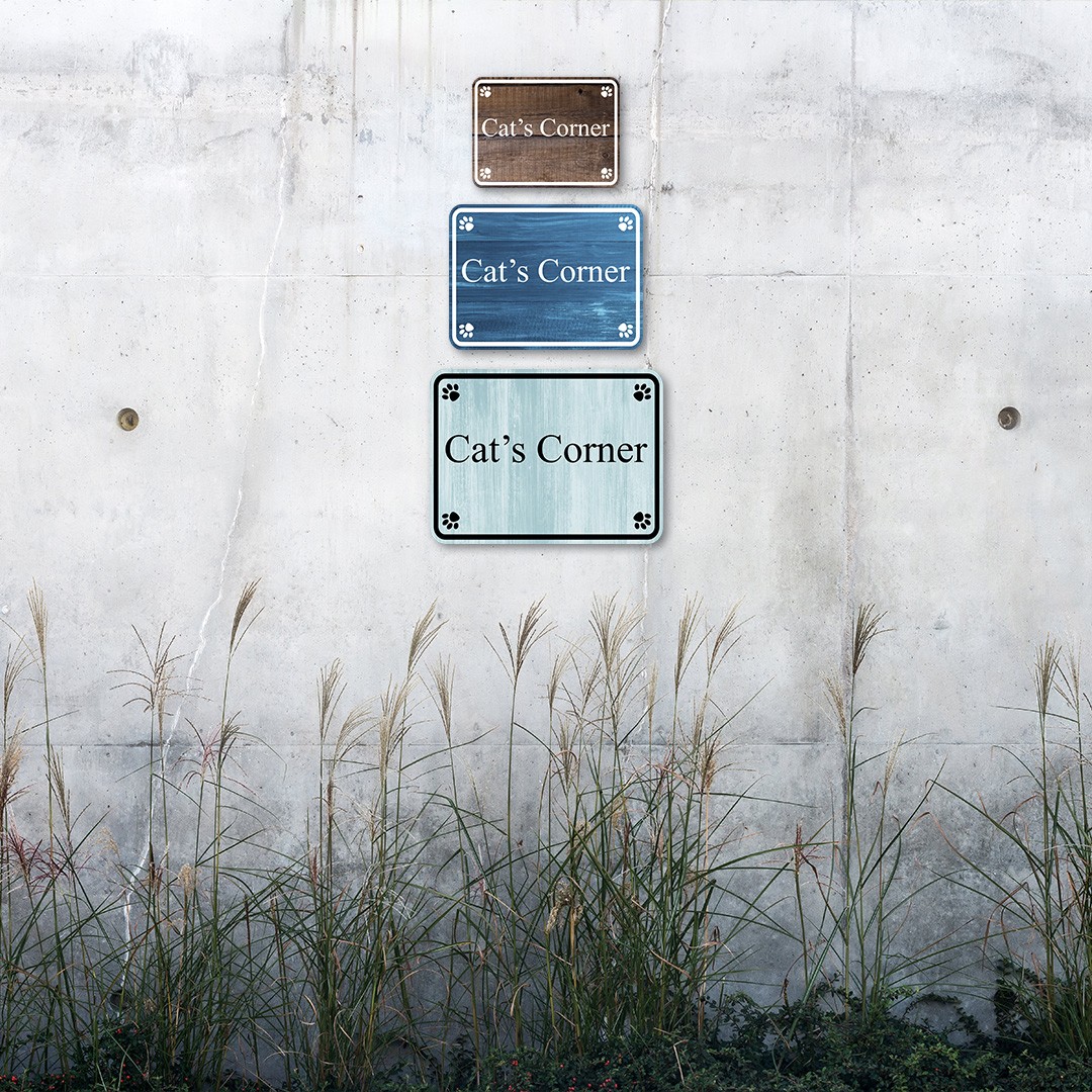 Classic Framed Plus Cat&rsquo;s Corner Door or Wall Sign | Pet-friendly Signs