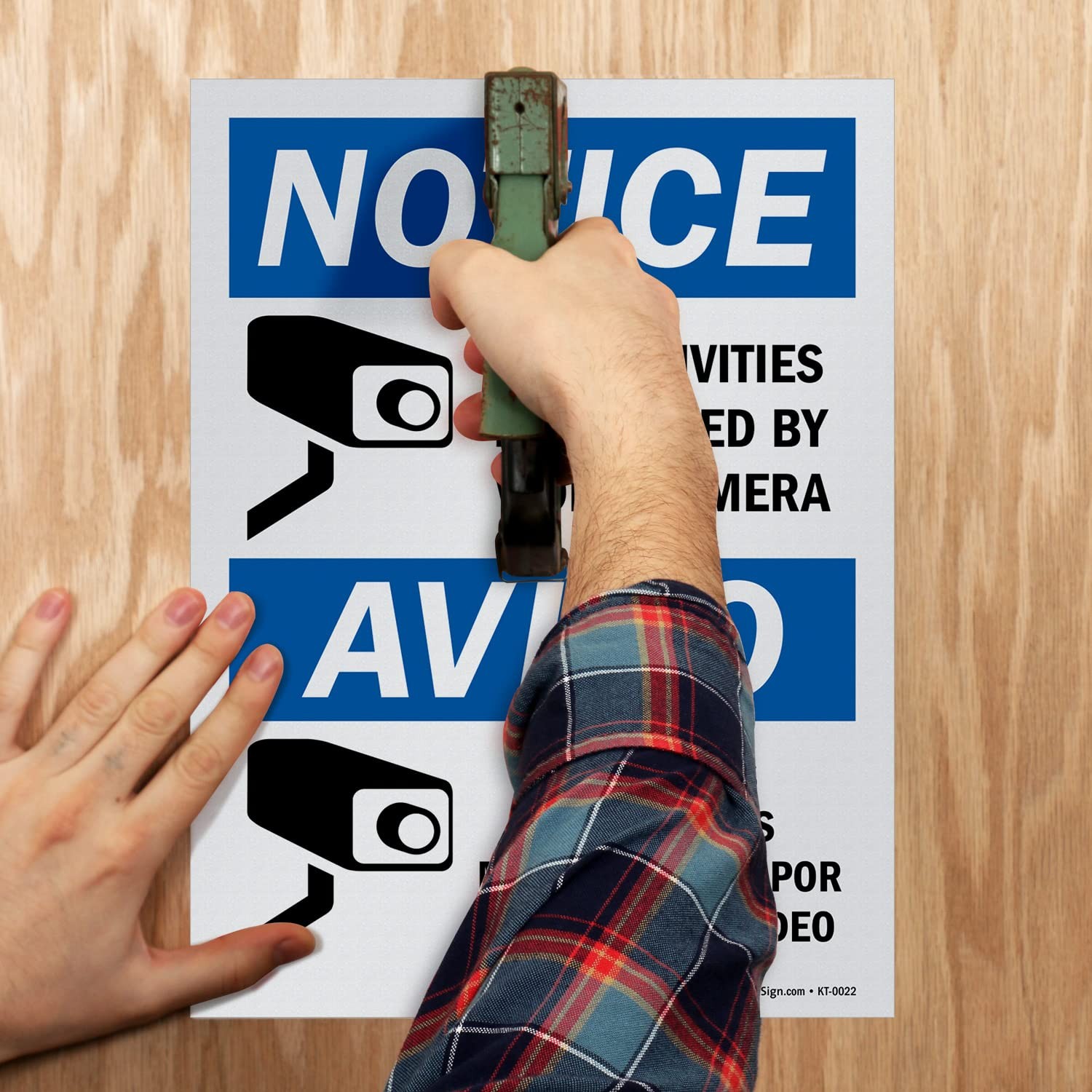(Pack of 5) 12 x 9 inch “Notice – All Activities Monitored By Video Camera” B…