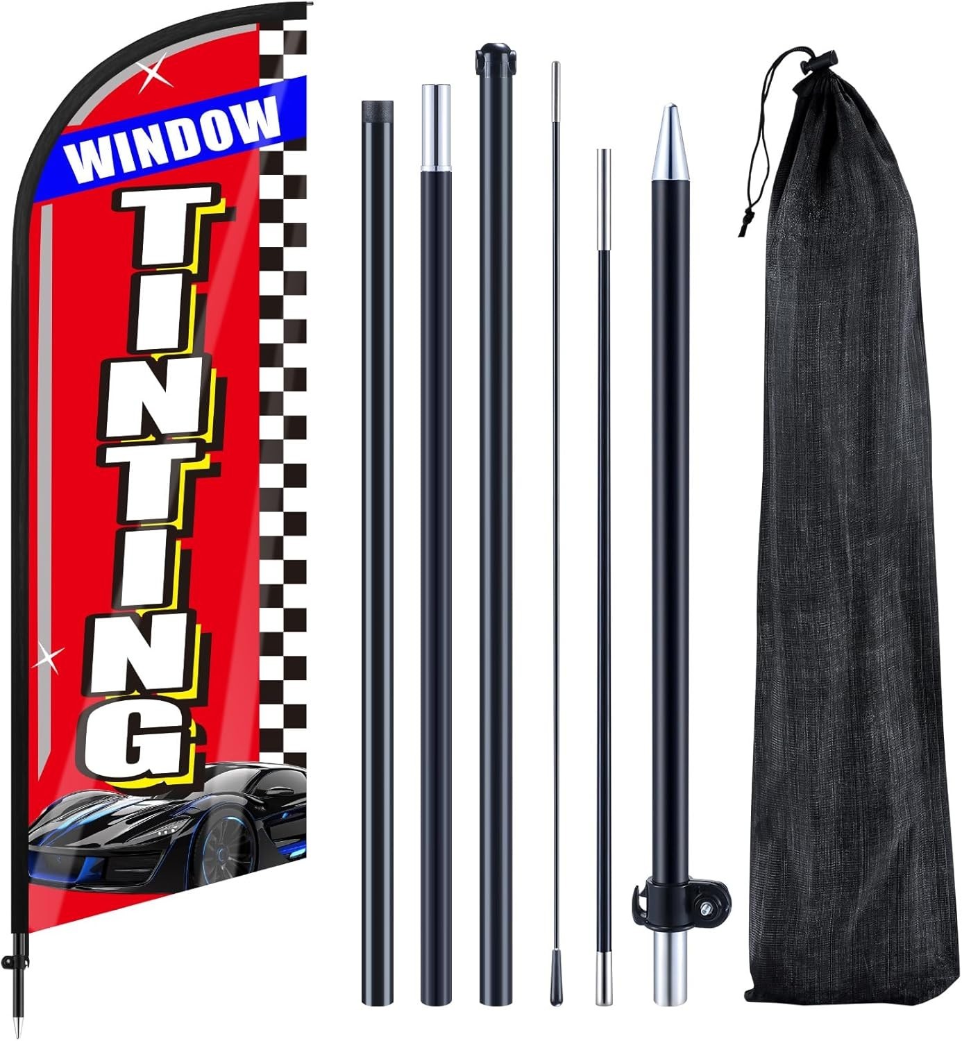 Advertising Feather Flag 7 ft Advertising Swooper Flag Banner Signs with Pole…