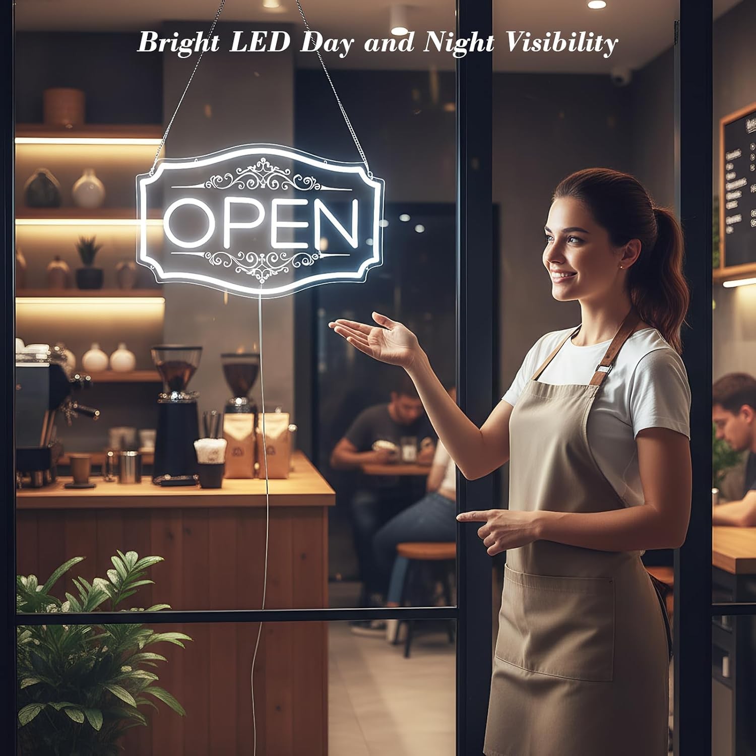 Open Sign for Business, LED Dimmable Neon Open Sign with 12V/2A Adapter, 16.5&Prime; x