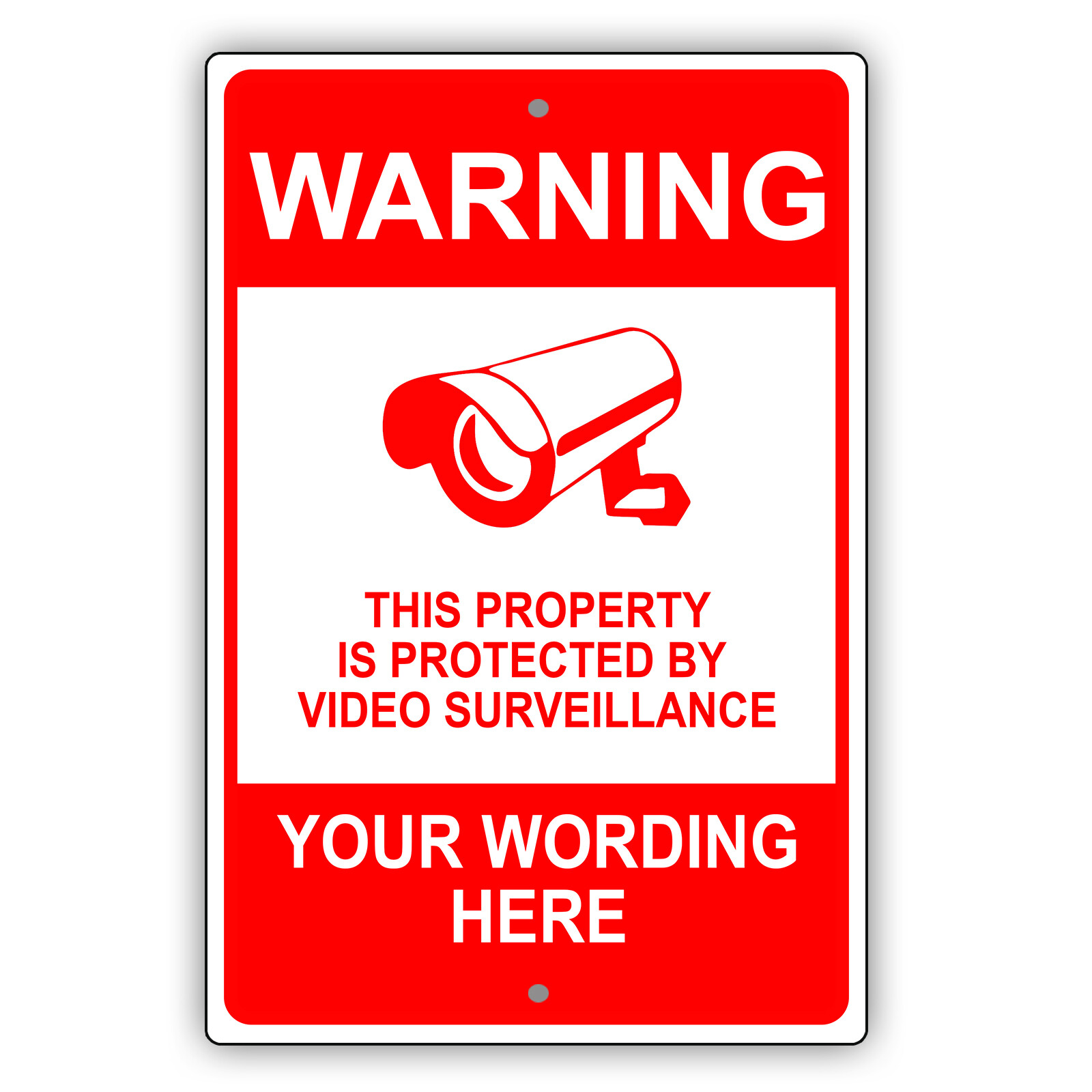 Custom Sign Warning This Protected Property Your Text Words Aluminum Metal Sign