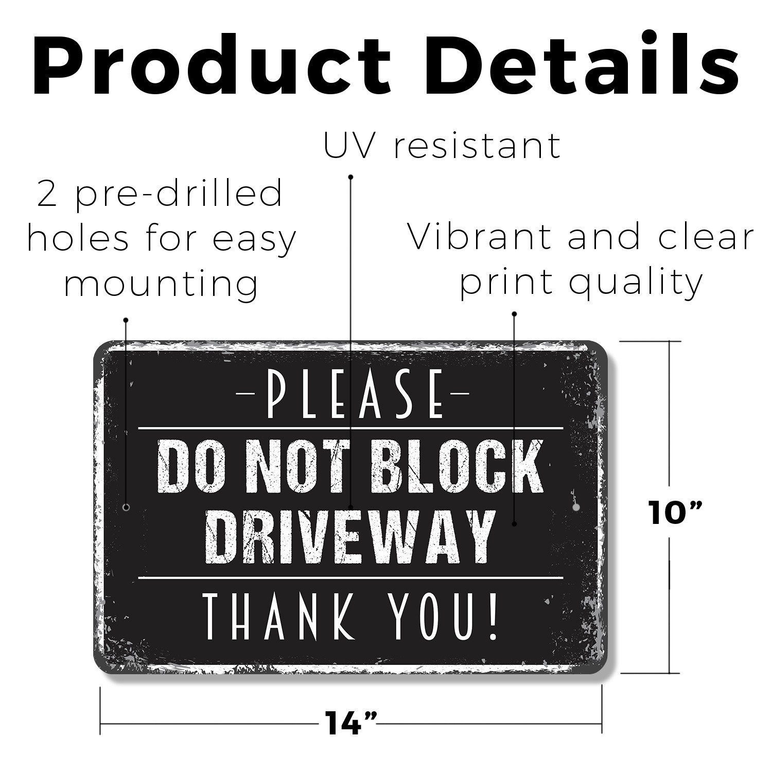Please Do Not Block Driveway Sign Keep Entrance Clear Durable Perfect for Homes