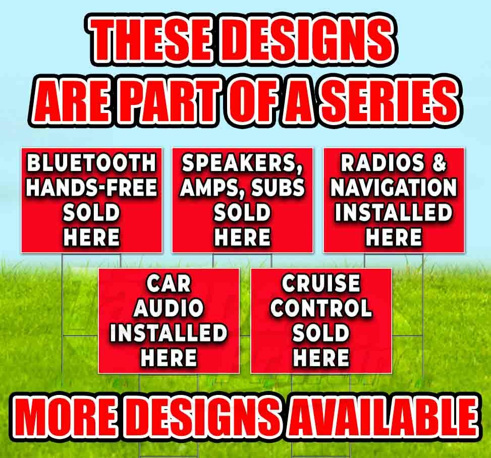 BLUETOOTH HANDS-FREE INSTALLED HERE Yard Sign Corrugated Plastic Bandit Lawn