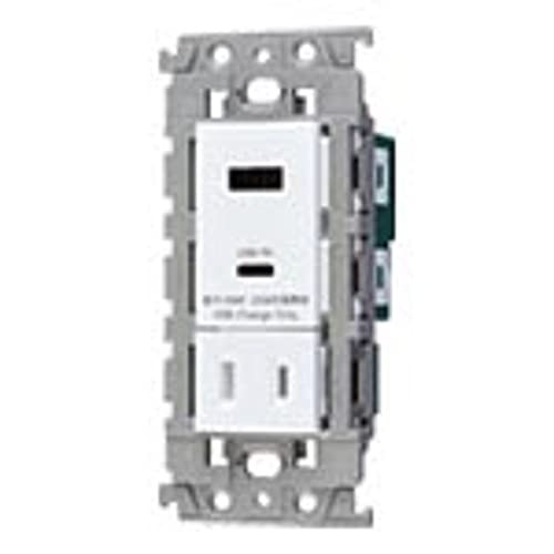 Panasonic 2-Port 18W USB-A/C Recessed Charging Outlet with Door Matte Ceramic
