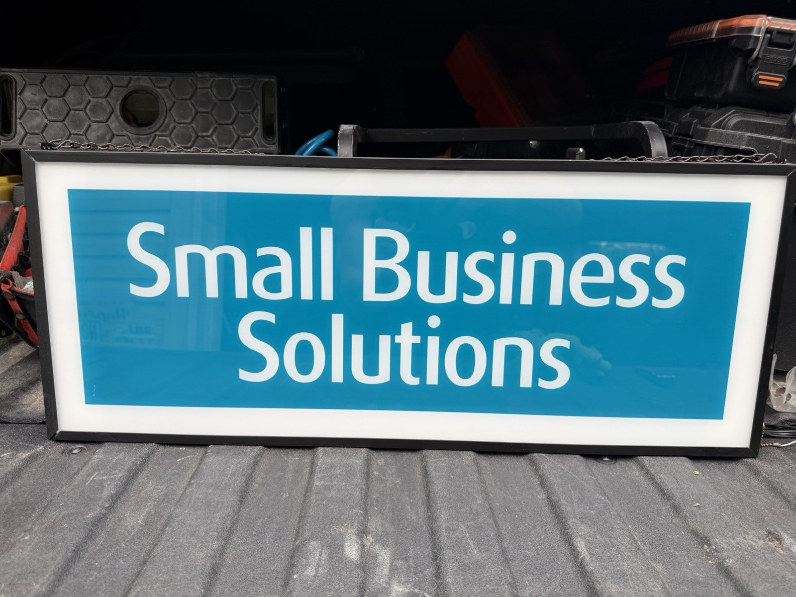 Zeon Corporation Illuminated “Small Business Solutions” Store Sign M171601
