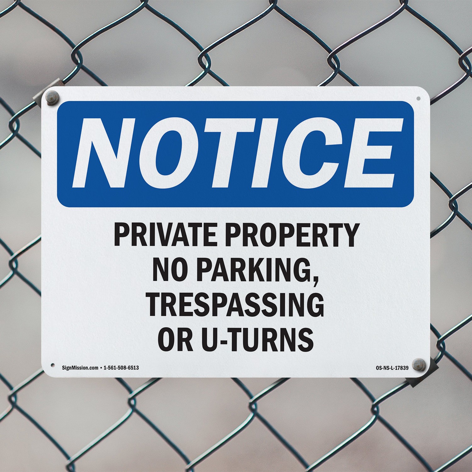 Private Property No Parking Trespassing OSHA Notice Sign Or Decal – 5 or 10 Pack