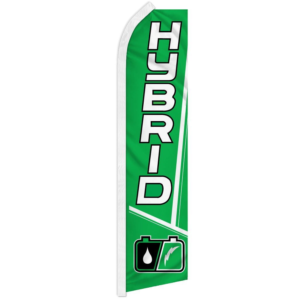 10 x « HYBRID » advertising super flag swooper banner business sign electric car