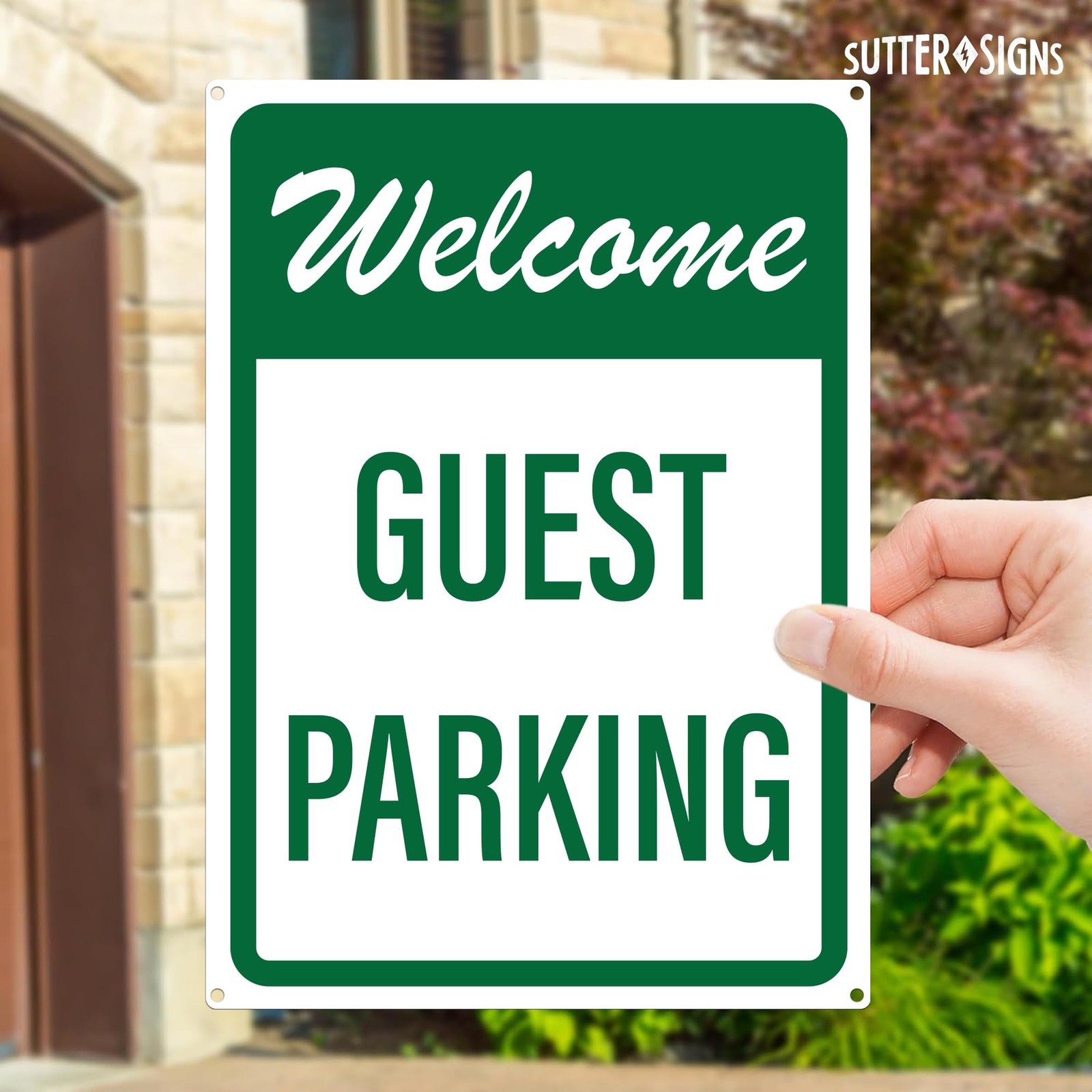 10×14 Inch Welcome Guest Visitor Parking Sign Rust Free Aluminum Outside