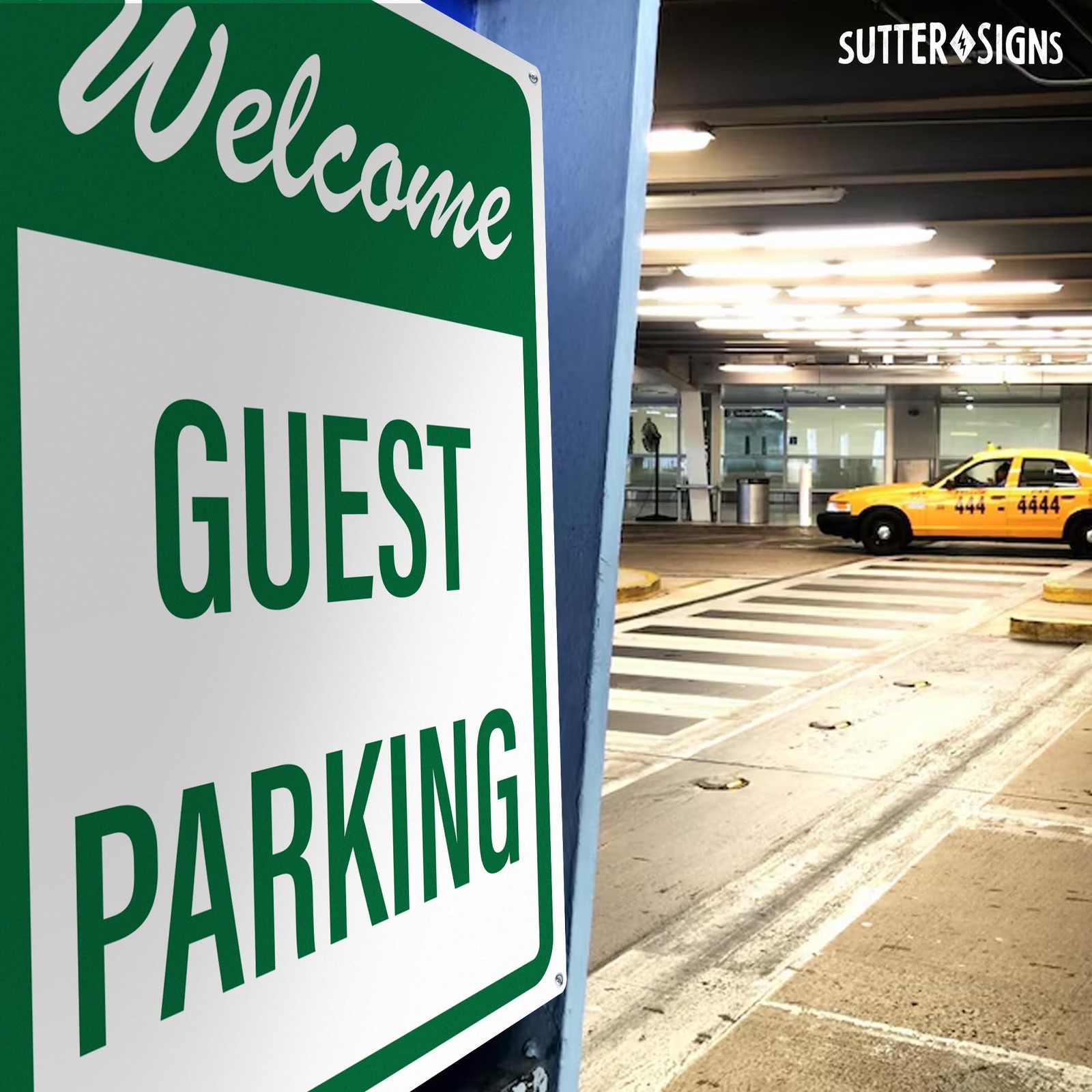 10×14 Inch Welcome Guest Visitor Parking Sign Rust Free Aluminum Outside