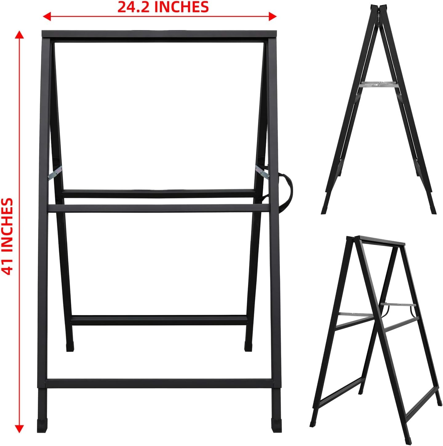 Heavy Duty Slide-in Folding Sandwich Board A-Frame 24×36 inches, Black