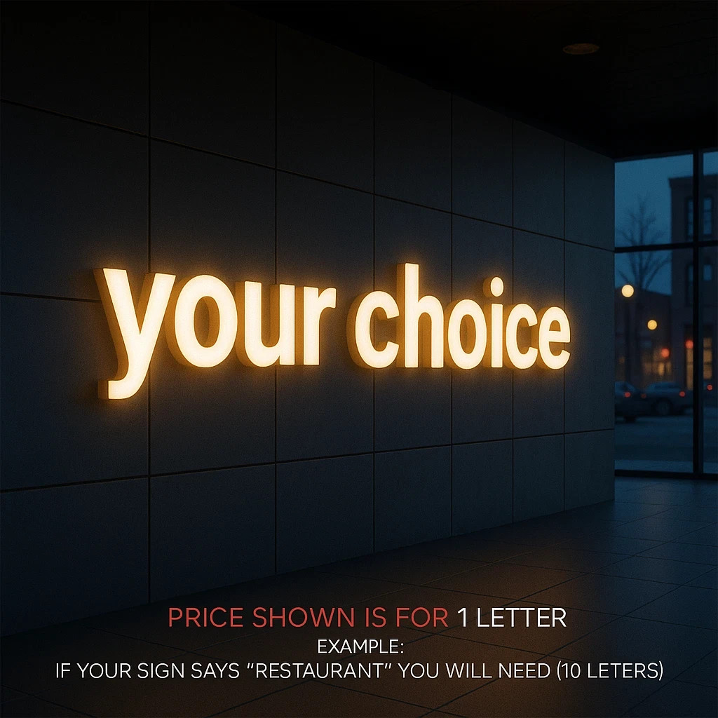 𝑵𝓙̶ Your Choice Custom 3D Channel Letters Illuminated & Non-Illuminated