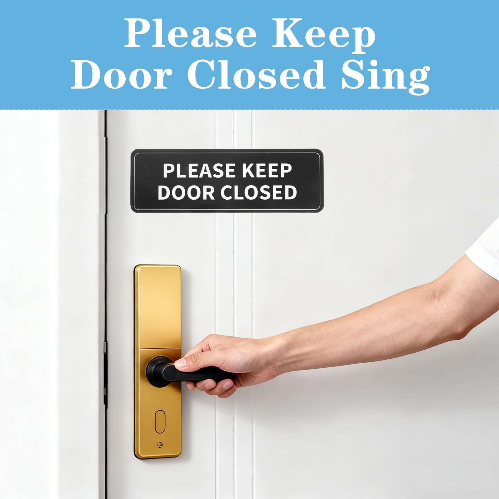2Pcs Please Keep Door Closed Sign for House,Adhesive Door Stickers for Indoor…