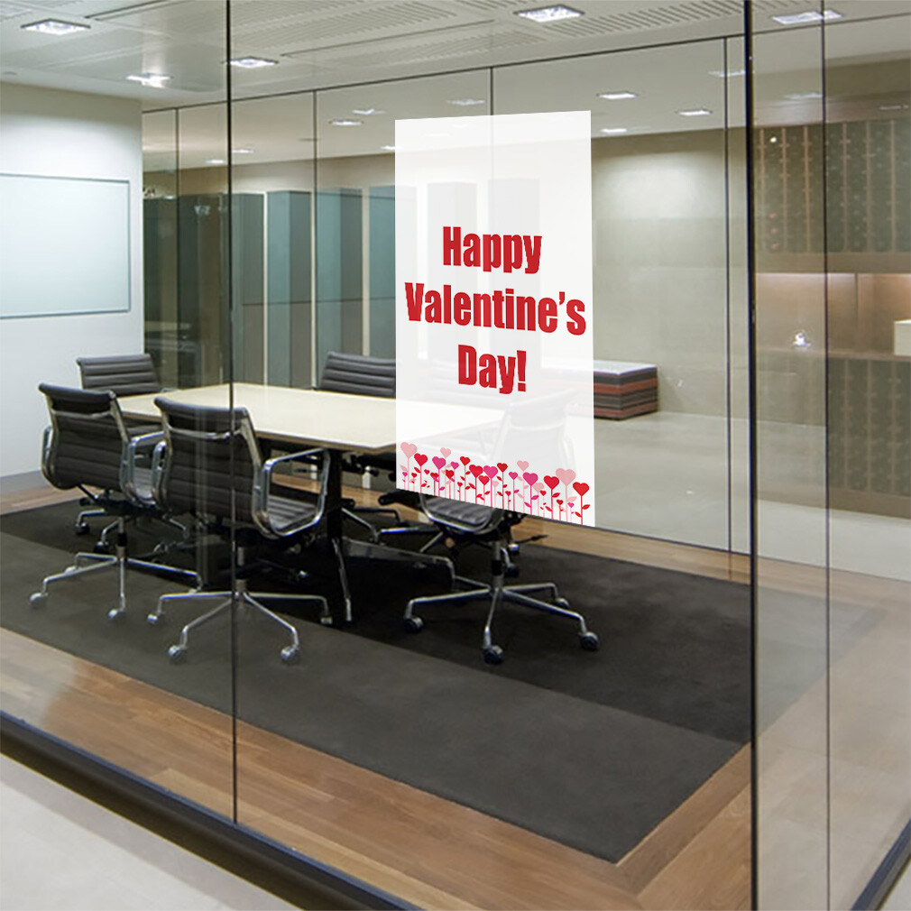 Door Decals Vertical Vinyl Stickers Multiple Sizes Happy Valentine&rsquo;s Day Hearts