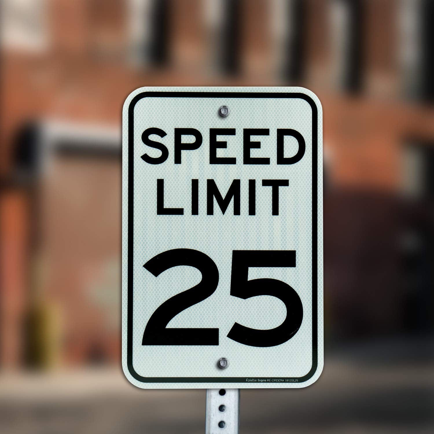 (2 pack) Speed Limit 25 MPH Sign, Slow Down Sign, Traffic Sign,18 x 12 Inches En