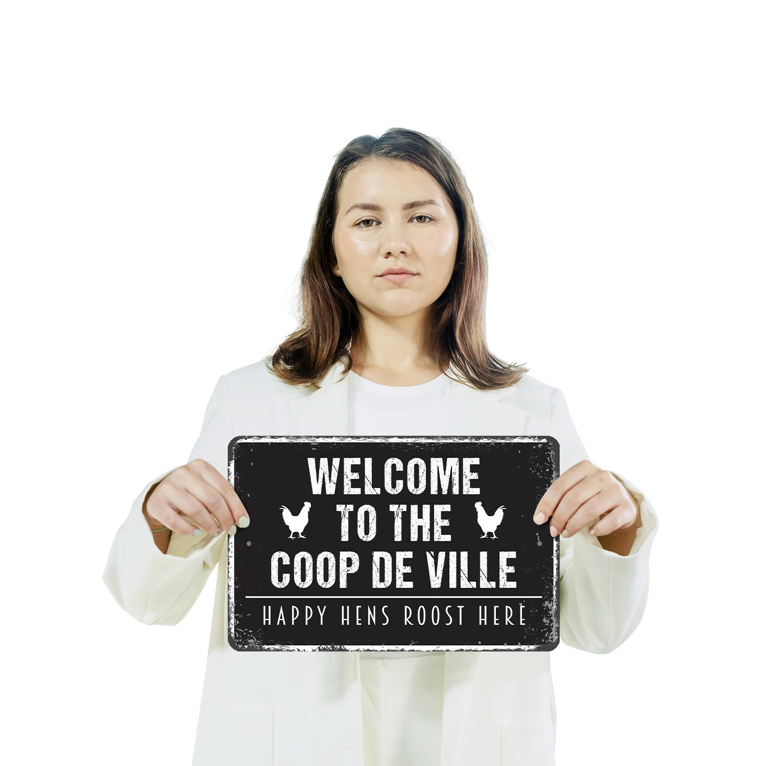 Coop De Ville Chicken Sign Cluck De Luxe Ride Durable Perfect for Coops Barns