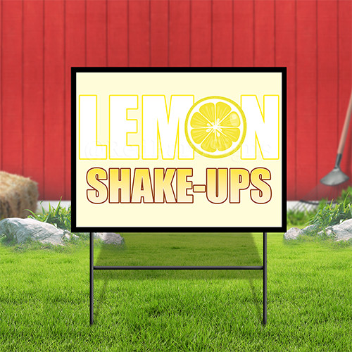 Lemon Shake-Ups Coroplast Sign Plastic Indoor Outdoor Yard Sign