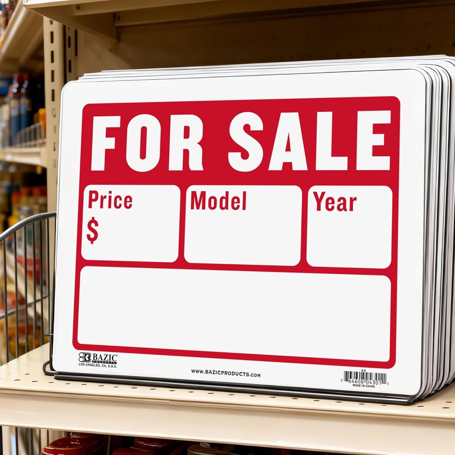 For Sale Sign 12×9 Inch Indoor Outdoor Vinyl 4-Pack High Visibility