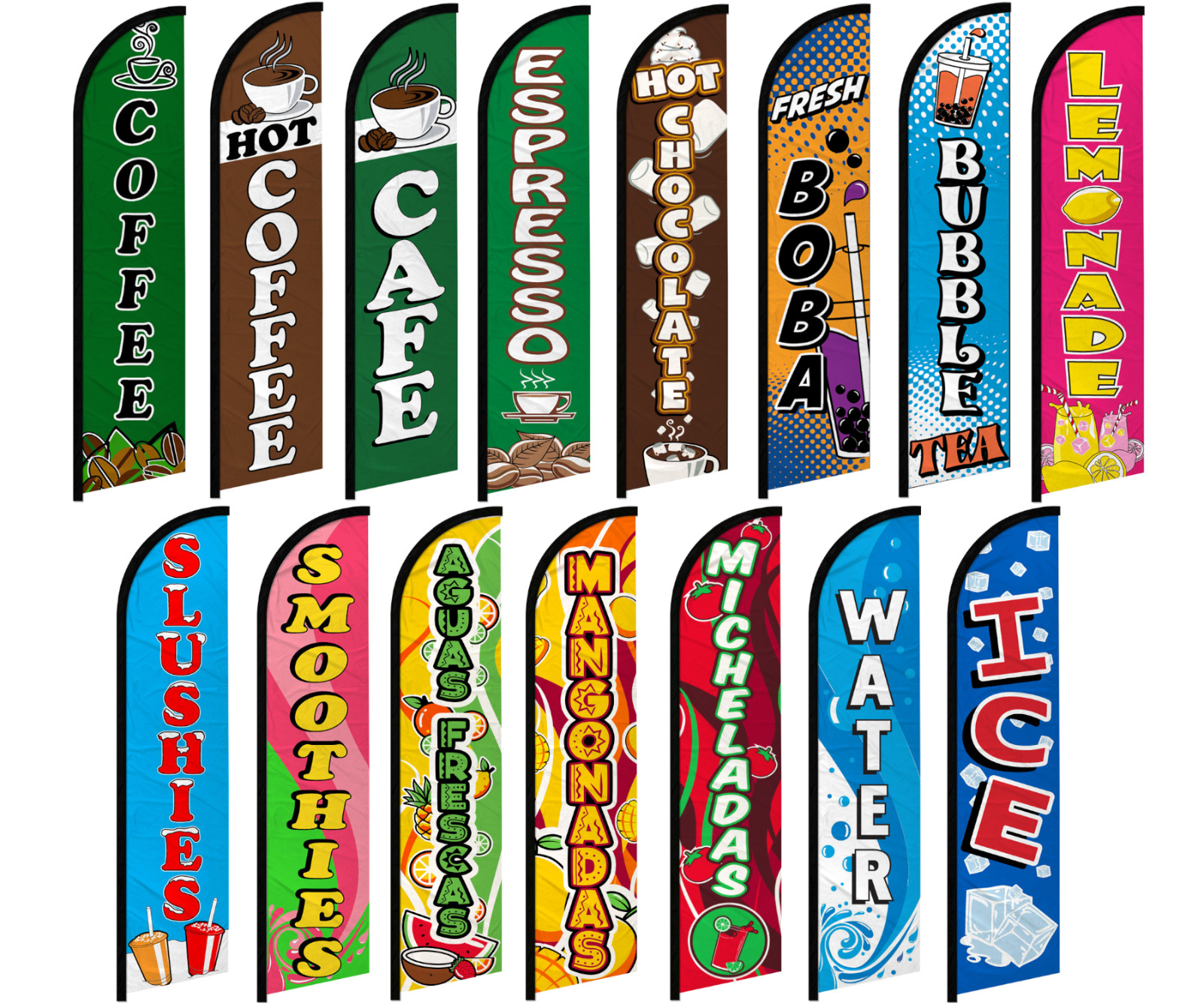 Drinks Windless Advertising Swooper Flag Lemonade Coffee Ice
