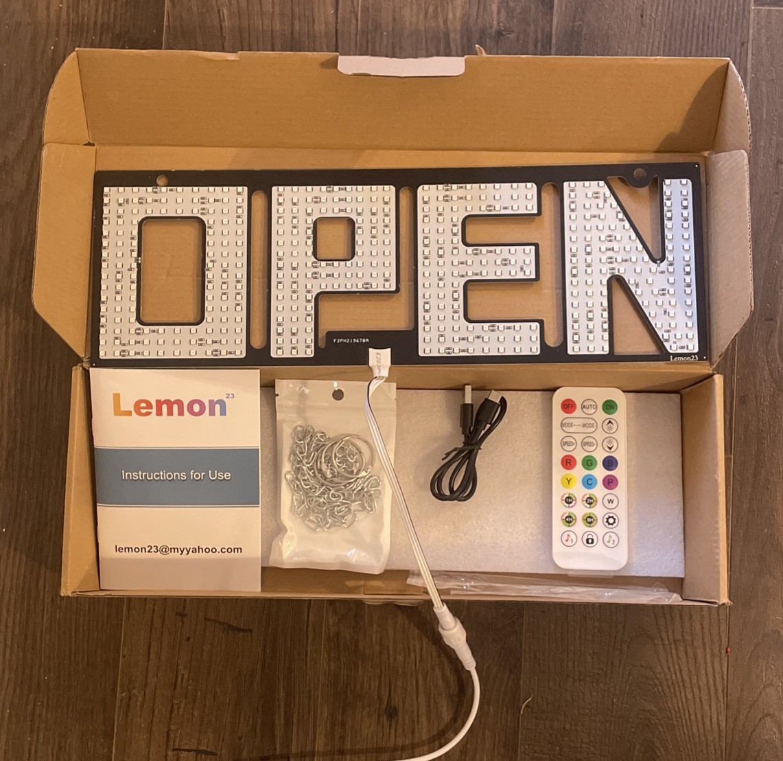 LemonNova 15”x5” LED Open Sign Window Display with Chain & Remote w/ APP