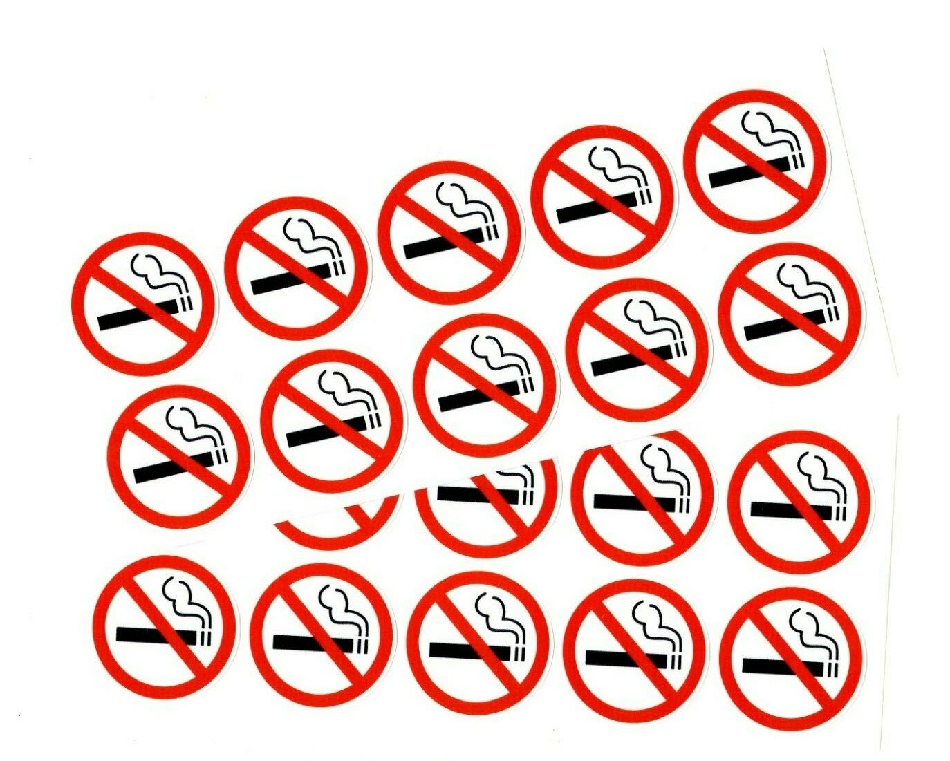 20 – NO SMOKING stickers | white | 1.5&Prime; dia. | outdoor durable business signs