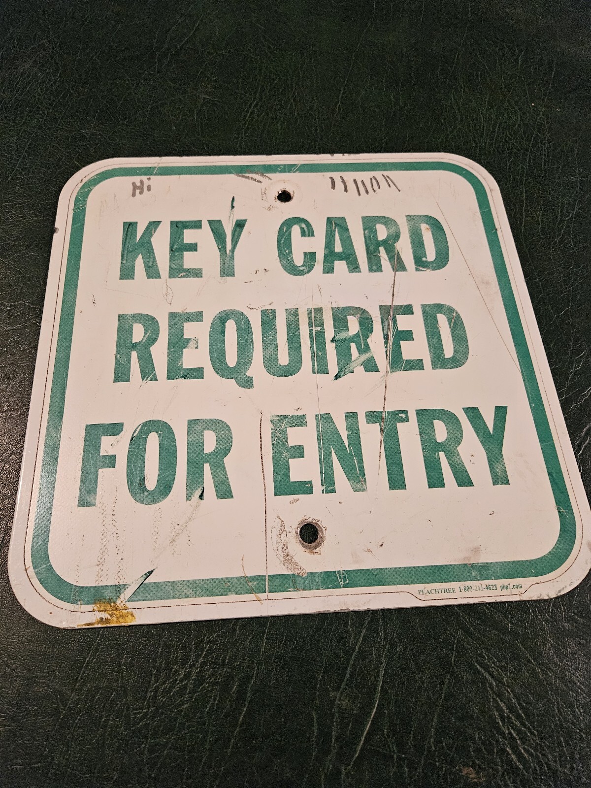 KEY CARD REQUIRED FOR ENTRY VINTAGE ORIGINAL METAL SIGN