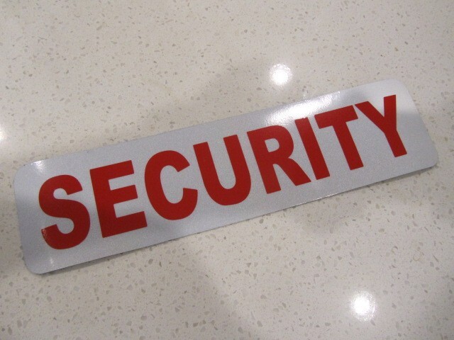 Reflective SECURITY White & Red Vehicle Magnetic Sign 3&Prime;x12&Prime; Car Truck Van SUV