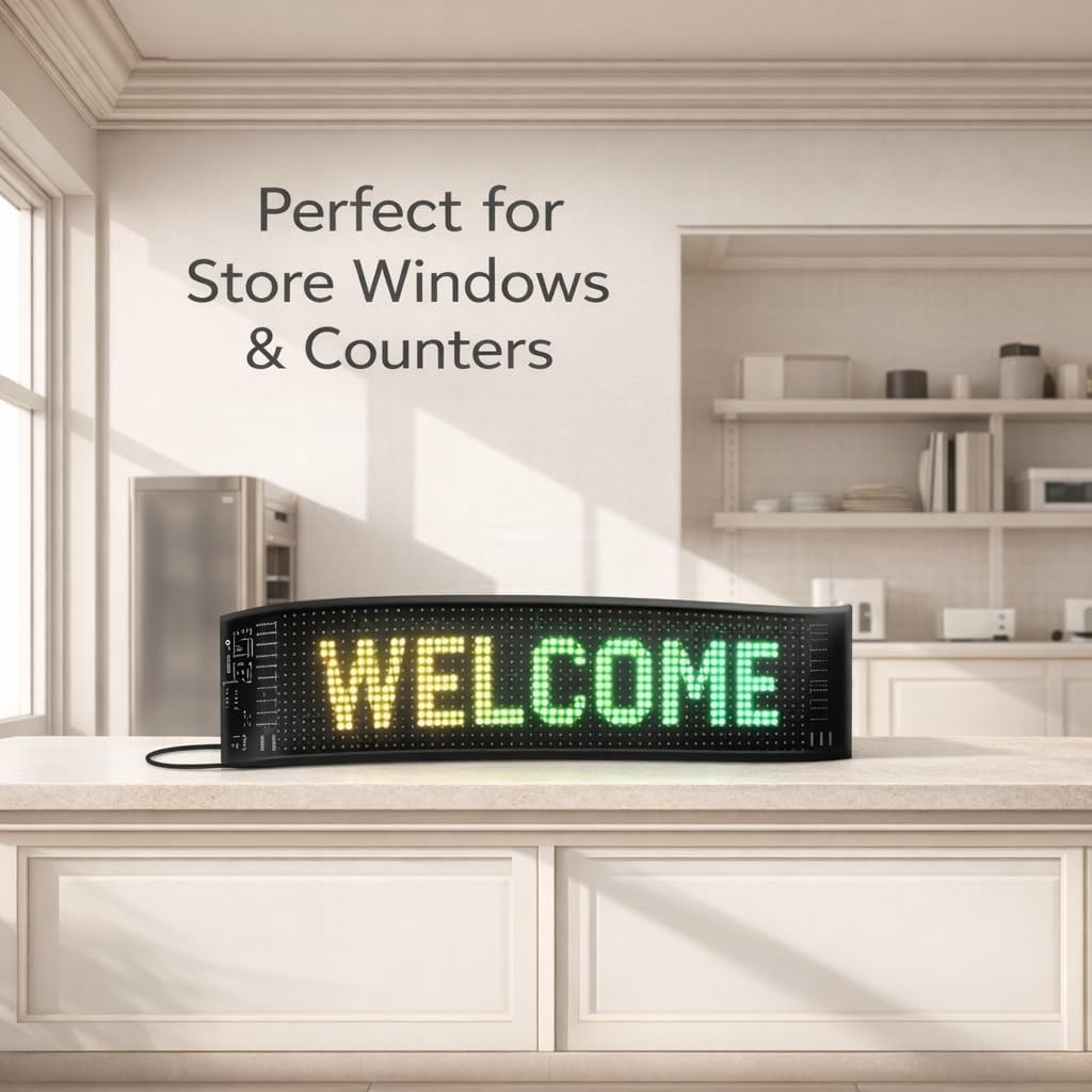 Programmable LED Message Board – 23×4&Prime; Digital Scrolling Sign with App Control