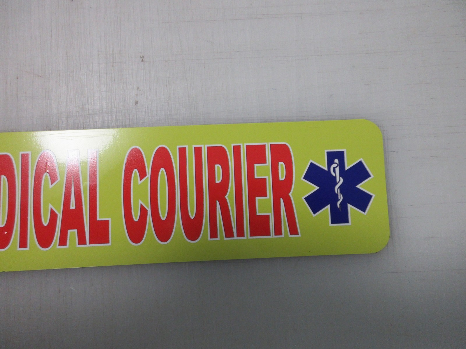 Medical Courier Yellow & Red Blue Vehicle Magnetic Sign 3&Prime;x12&Prime; Car Truck Van SUV