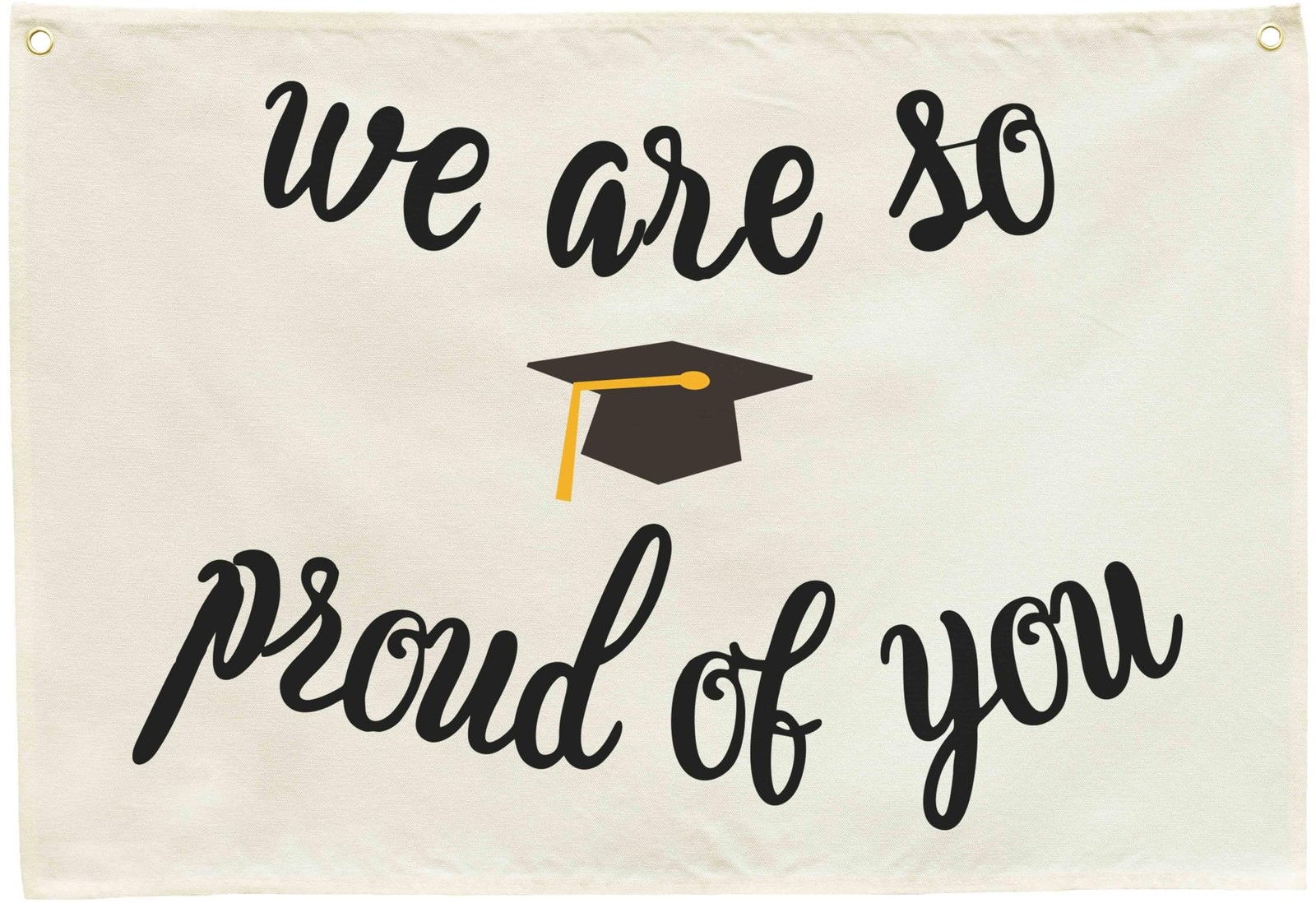 We Are So Proud of You Graduation Banner, Beige Cotton Canvas Wall Hanging Re…