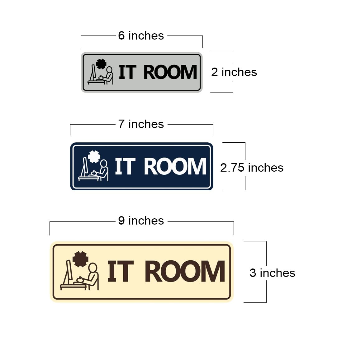 Standard IT Room Sign Brushed Silver Large Office Business Plaque Door Wall