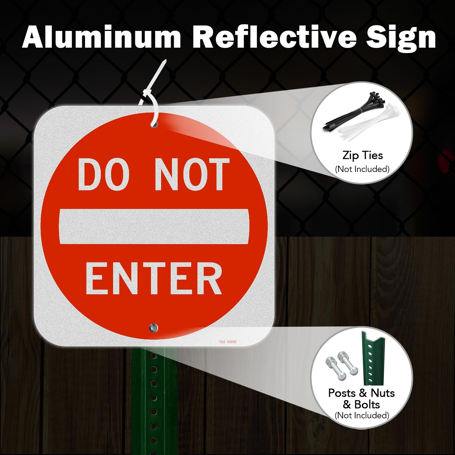 2 Pack 12×12 Inch Do Not Enter Sign Aluminum Reflective Rust Free Metal Sign