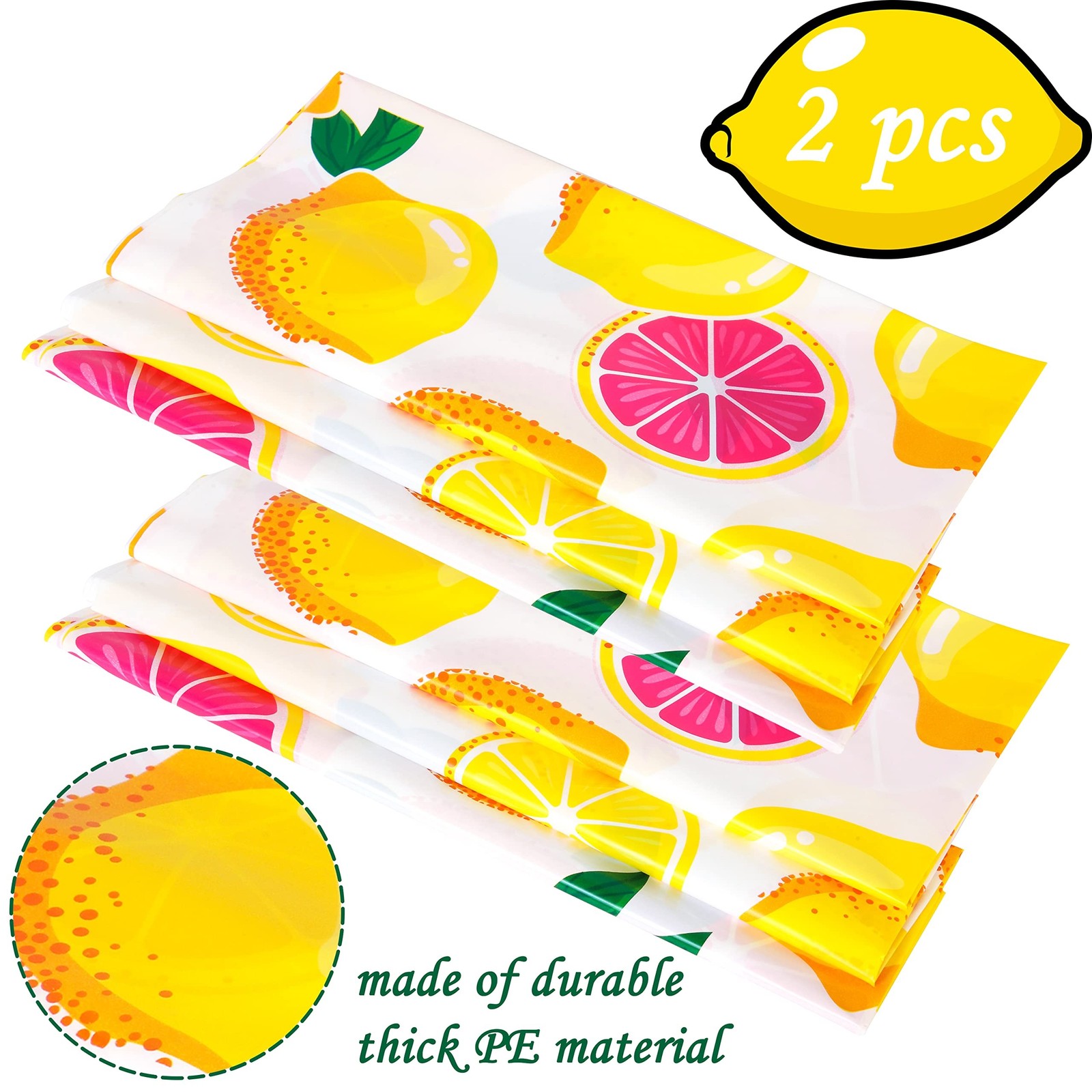 C L cooper life 2Pcs Pink Lemon Party Table Decoration Summer Fresh Fruits Ta…