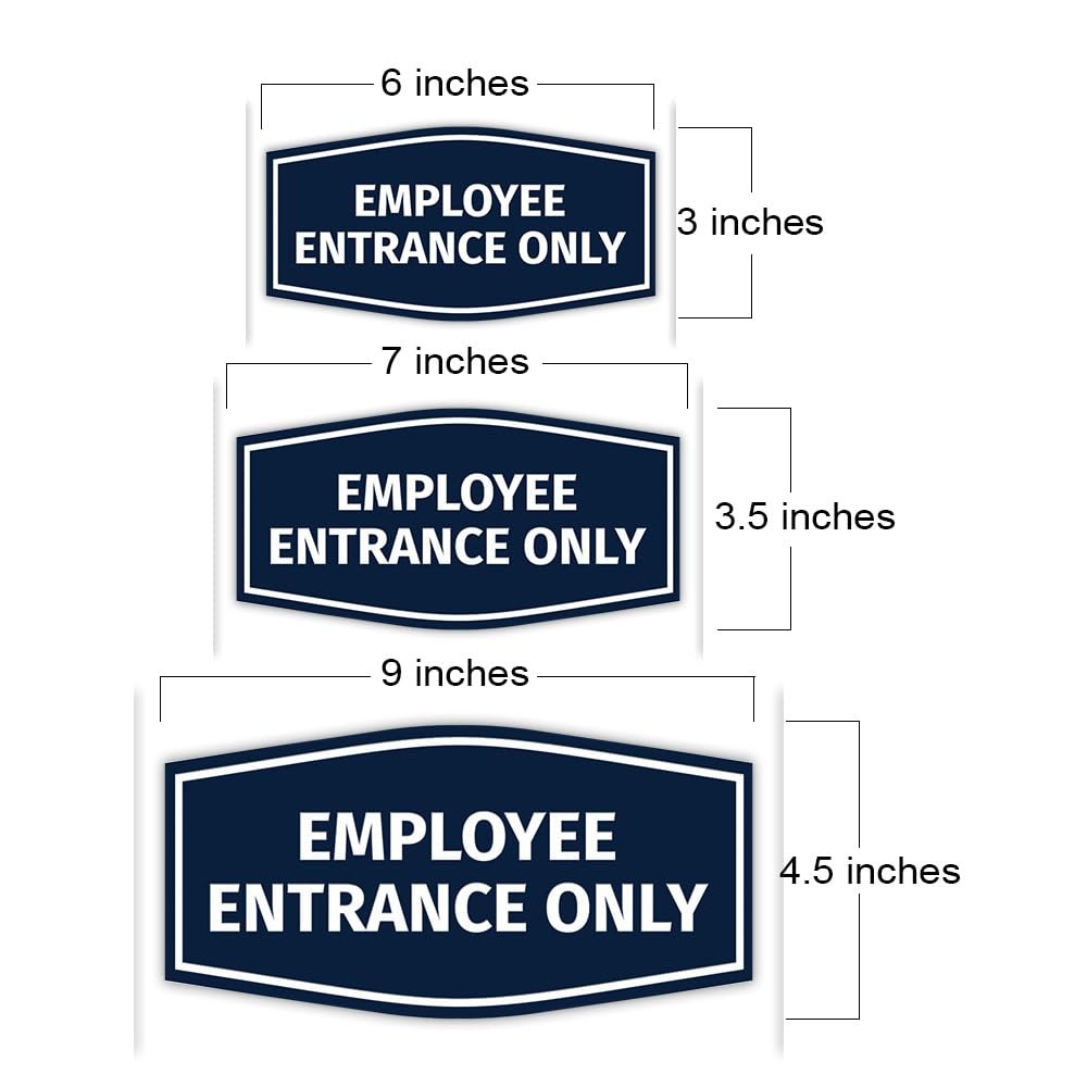 Fancy Employee Entrance Only Sign Adhesive Black Gold Large Plate