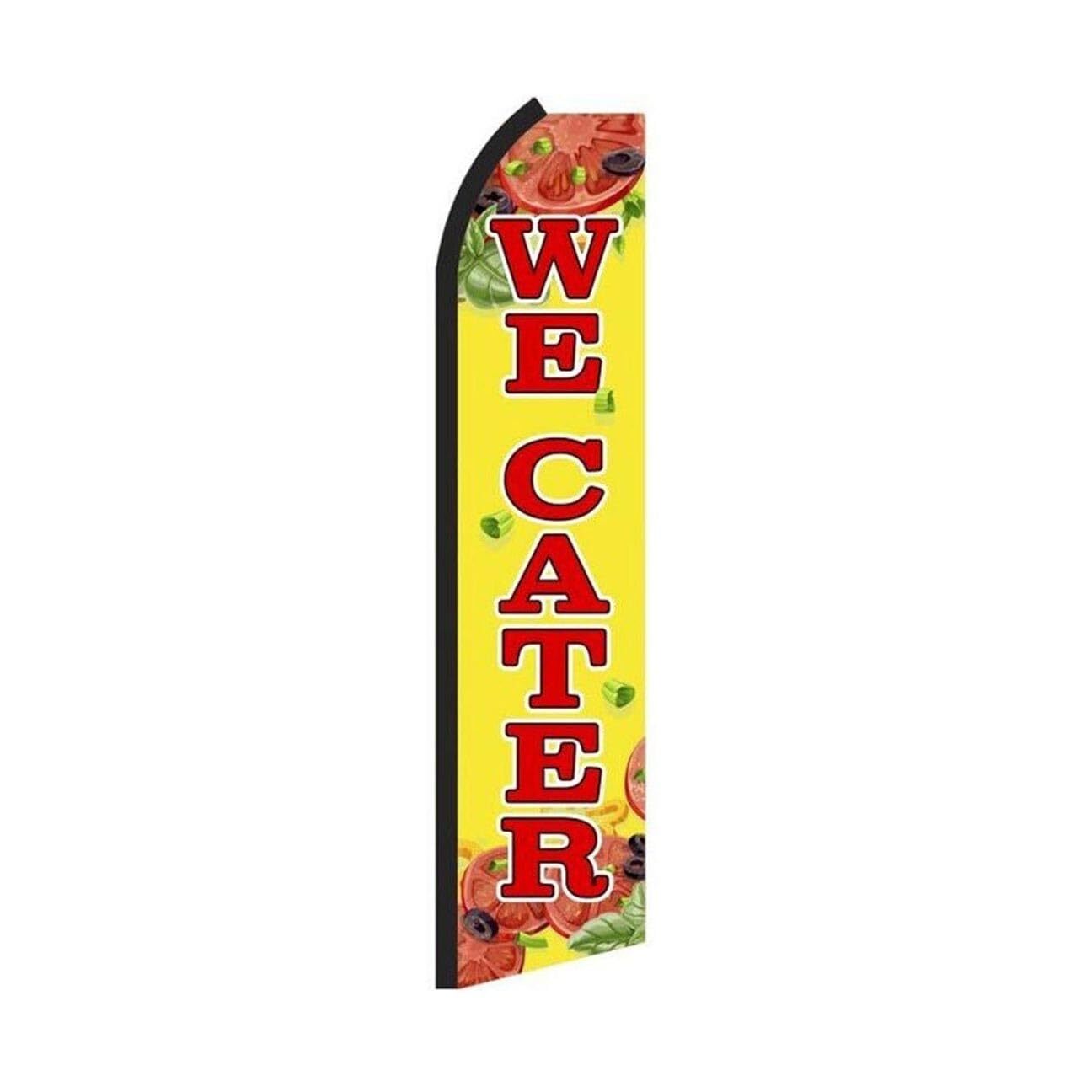 We Cater Swooper Flutter Feather Flag | 3ft W x 11.5ft Tall