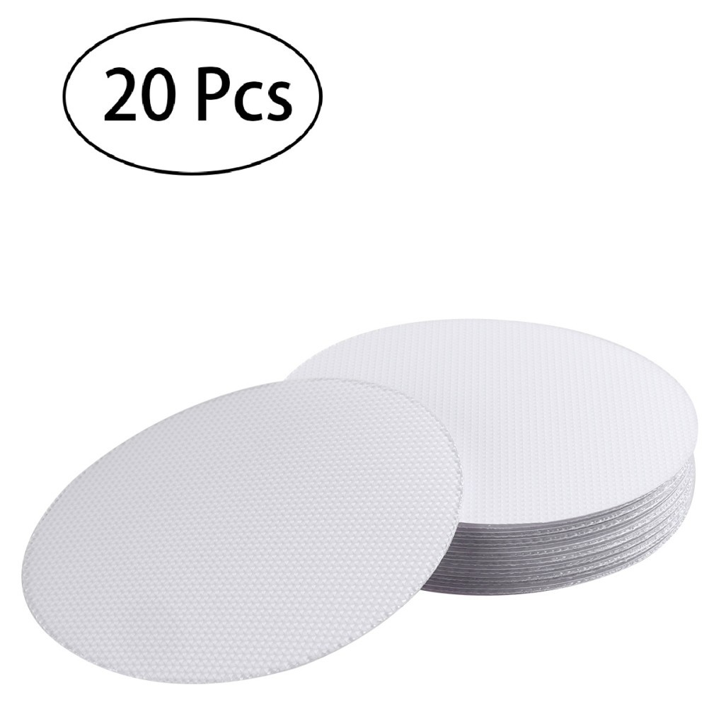 20 Pcs Transparent PEVA Anti Slip Discs 10 cm Tape for Bath Shower Safety