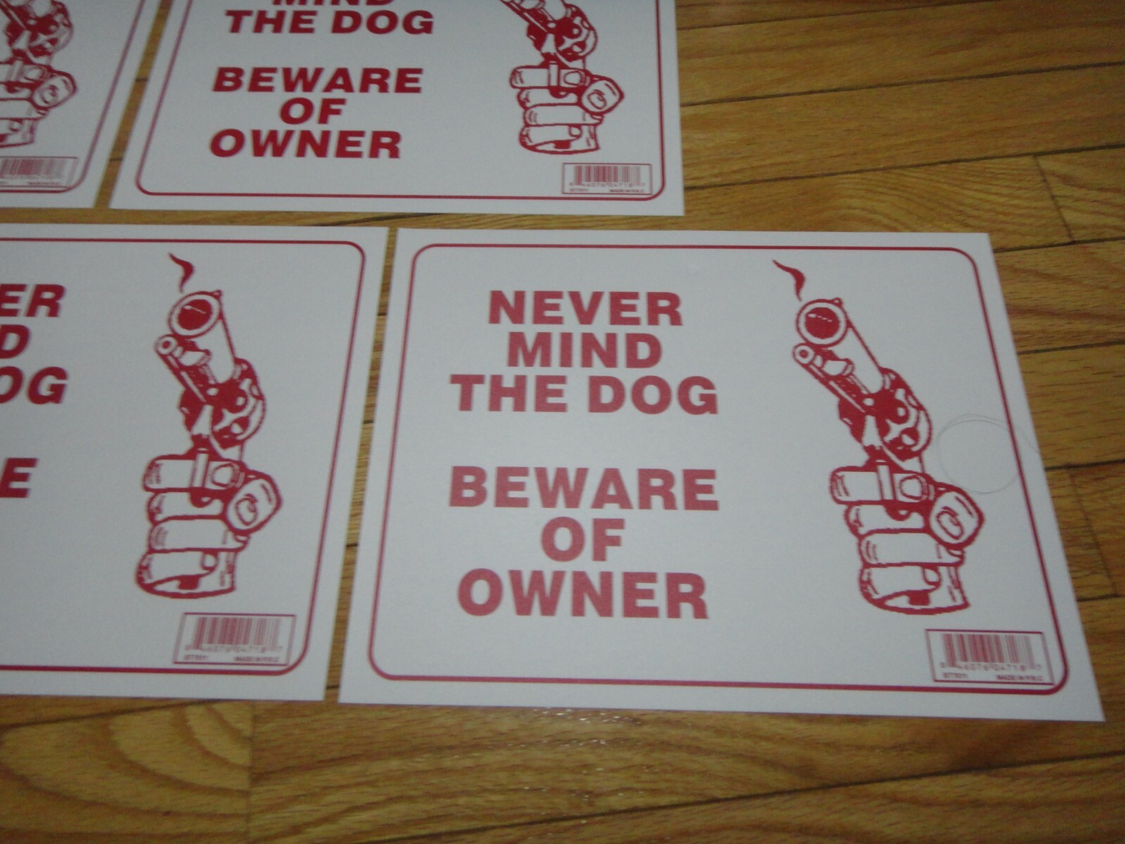 5X-« NEVER MIND THE DOG, BEWARE OF OWNER » Sign 9 x 12 Inch US Seller