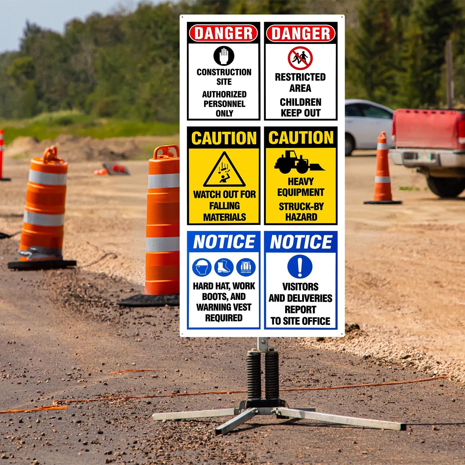 2 Pcs 22.5&Prime; x 46&Prime; Site Board Construction Sign Metal Site Construction Safety…
