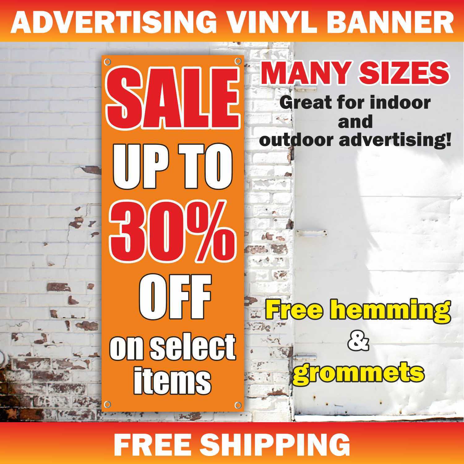 SALE UP TO 30% OFF Advertising Banner Vinyl Mesh Sign Store Clearance Discount