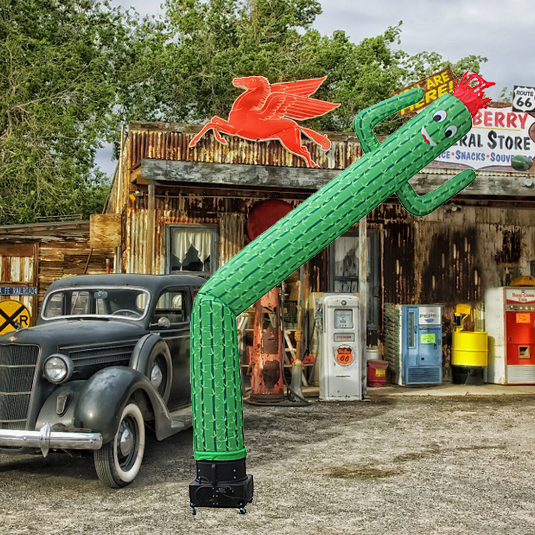 20ft cactus Inflatable Advertising Air Wind Tube Puppet Sky Wavy Man Dancer