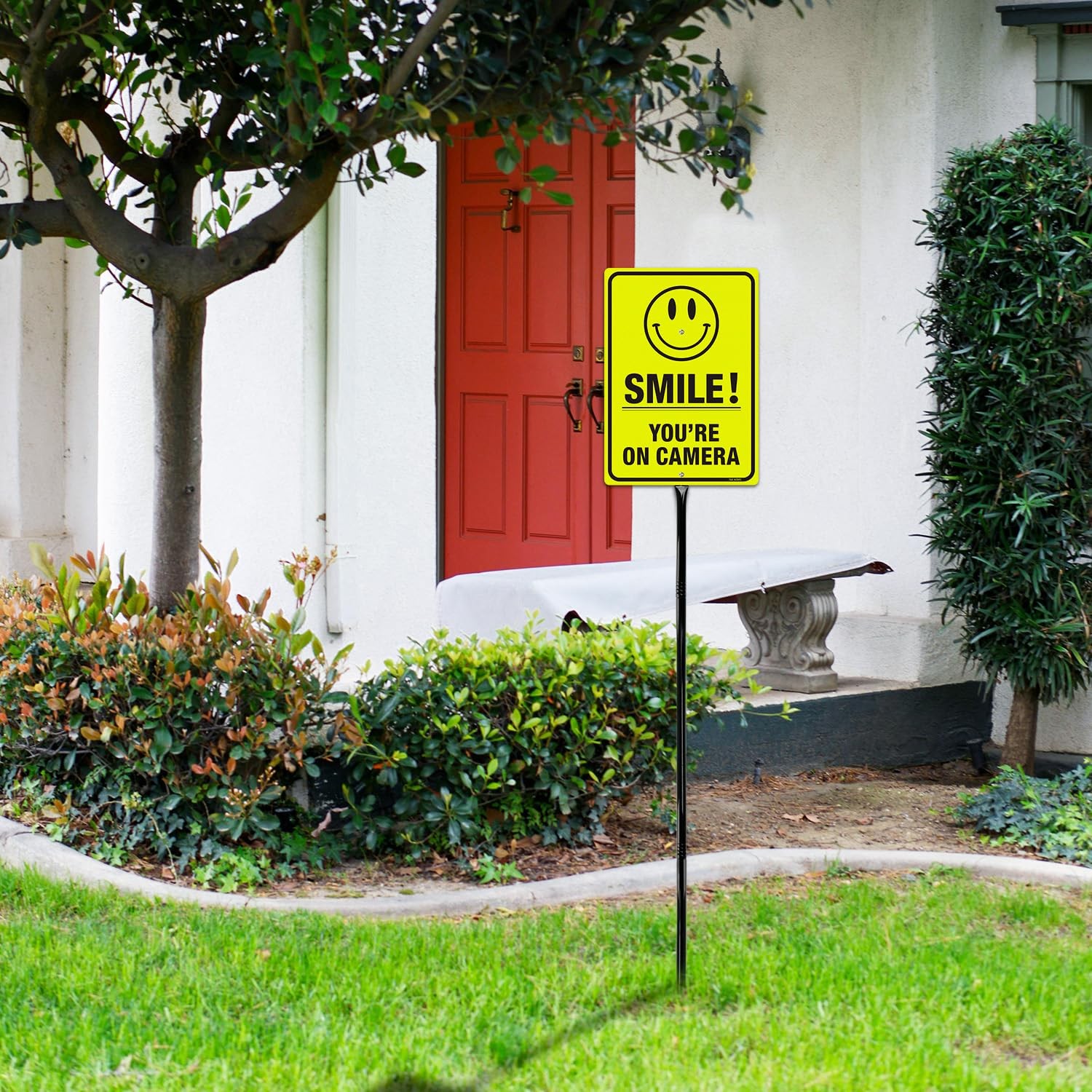 Large Smile You&rsquo;re On Camera Signs Video Surveillance Sign with 54&Prime; Stake 2 …