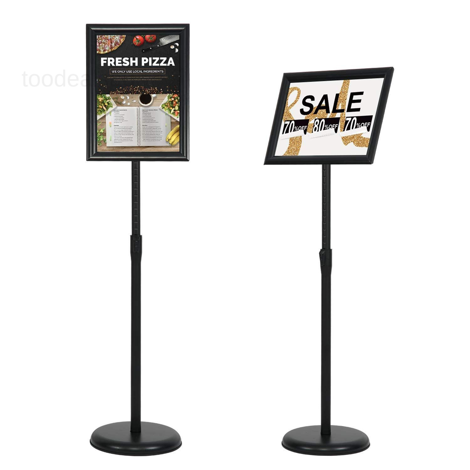 8.5 x 11 Inch Adjustable Pedestal Sign Poster x 11 inches, Black